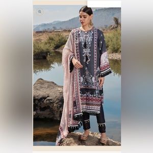 Black Multicolor Printed Georgette Suit for Indian wedding from lashkaraa